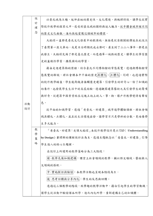 102年度臺北趣學習成果報告書-走讀大稻埕